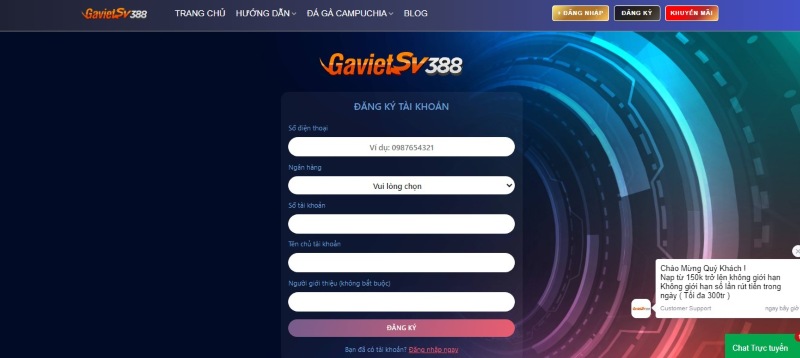Tìm hiểu các bước đăng ký gavietsv388 đơn giản an toàn